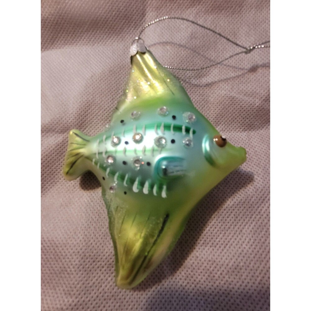 Vtg SPF Angelfish Angel Fish Glass Rhinestone Embellished Ornament